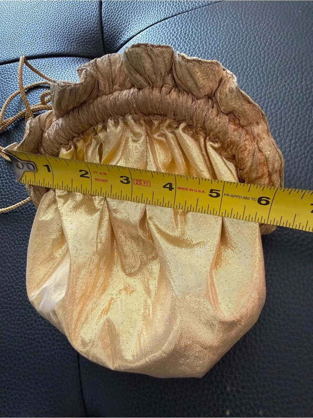 Vintage Grace Chuang Gold Metallic Ruffle Evening Bag NWOT